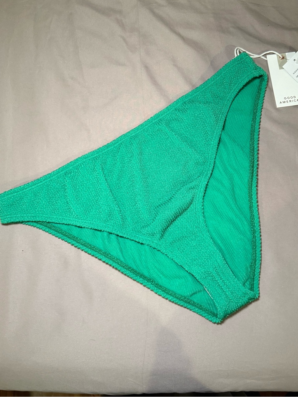 Good American Plus Size Emerald Green Ribbed Bikini Bottom